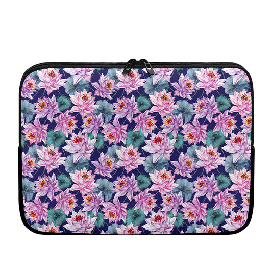 Vintage Lotus Flower Print Laptop Sleeve