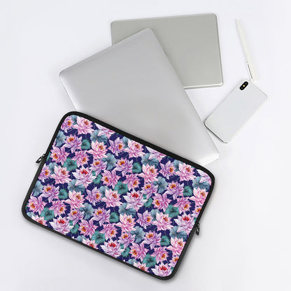 Vintage Lotus Flower Print Laptop Sleeve