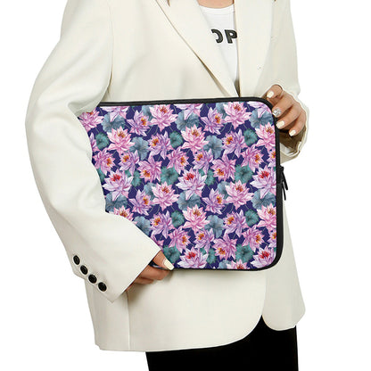 Vintage Lotus Flower Print Laptop Sleeve