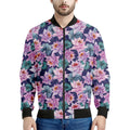 Vintage Lotus Flower Print Men's Bomber Jacket