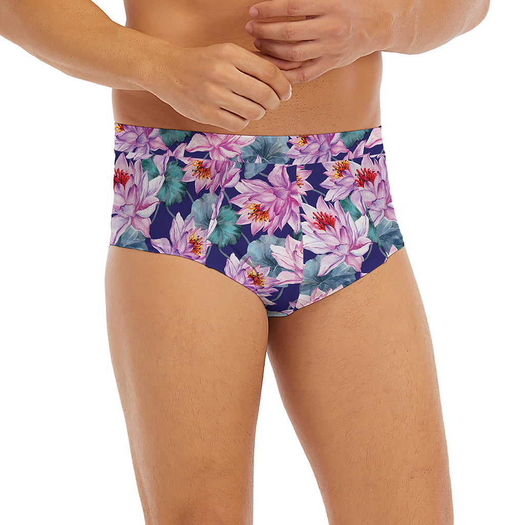 Vintage Lotus Flower Print Men's Briefs
