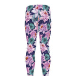 Vintage Lotus Flower Print Men's leggings