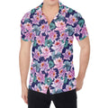 Vintage Lotus Flower Print Men's Shirt