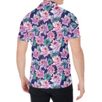 Vintage Lotus Flower Print Men's Shirt