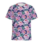 Vintage Lotus Flower Print Men's Sports T-Shirt