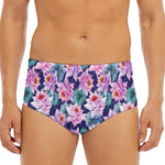Vintage Lotus Flower Print Men's Triangle Swim Briefs