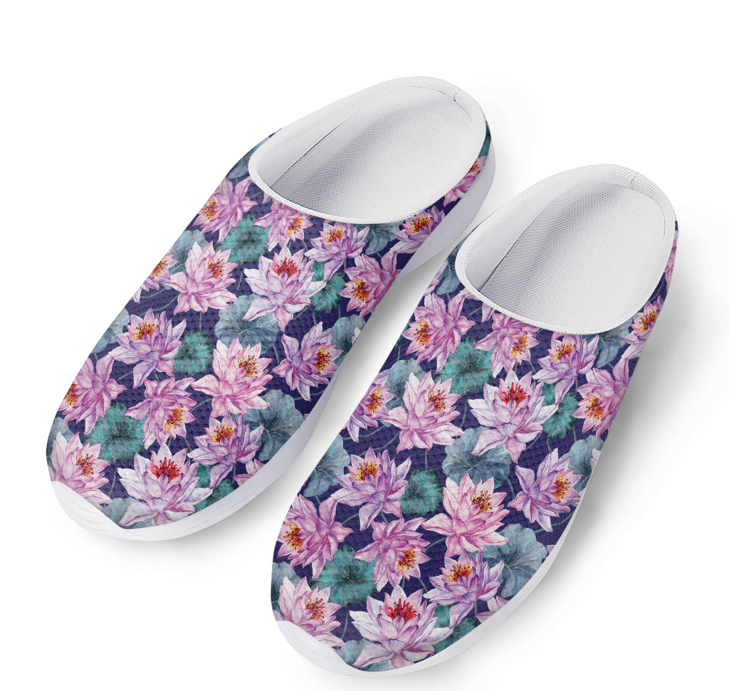 Vintage Lotus Flower Print Mesh Casual Shoes
