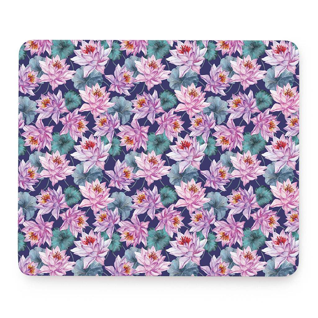 Vintage Lotus Flower Print Mouse Pad