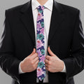Vintage Lotus Flower Print Necktie