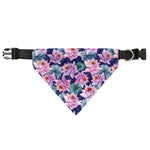 Vintage Lotus Flower Print Over The Collar Dog Bandana
