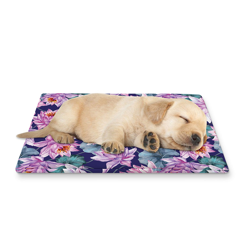 Vintage Lotus Flower Print Pet Cooling Mat Cover