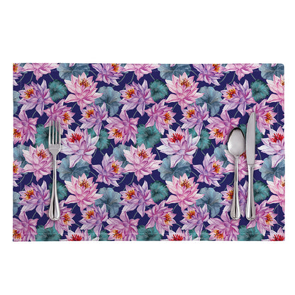 Vintage Lotus Flower Print Placemat