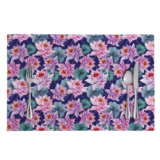 Vintage Lotus Flower Print Placemat