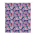 Vintage Lotus Flower Print Polyester Shower Curtain