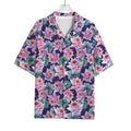 Vintage Lotus Flower Print Rayon Hawaiian Shirt