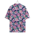 Vintage Lotus Flower Print Rayon Hawaiian Shirt
