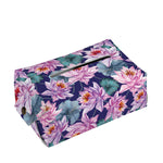 Vintage Lotus Flower Print Rectangle Tissue Box Cover