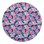Vintage Lotus Flower Print Round Blanket