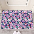 Vintage Lotus Flower Print Rubber Doormat