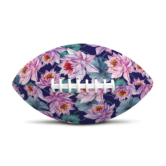 Vintage Lotus Flower Print Rugby Ball