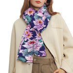 Vintage Lotus Flower Print Scarf