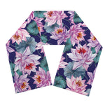 Vintage Lotus Flower Print Scarf