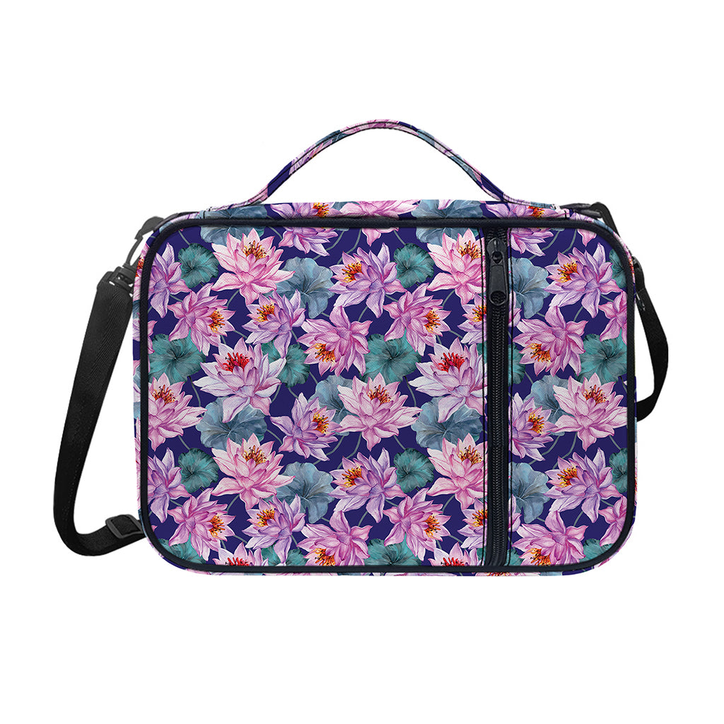 Vintage Lotus Flower Print Shoulder Strap Bible Bag
