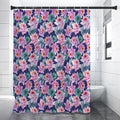 Vintage Lotus Flower Print Shower Curtain