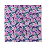 Vintage Lotus Flower Print Silk Bandana