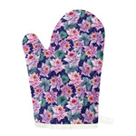 Vintage Lotus Flower Print Single Oven Mitt