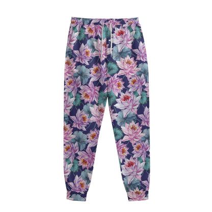 Vintage Lotus Flower Print Sweatpants