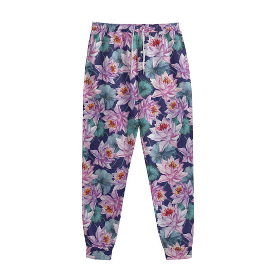 Vintage Lotus Flower Print Sweatpants