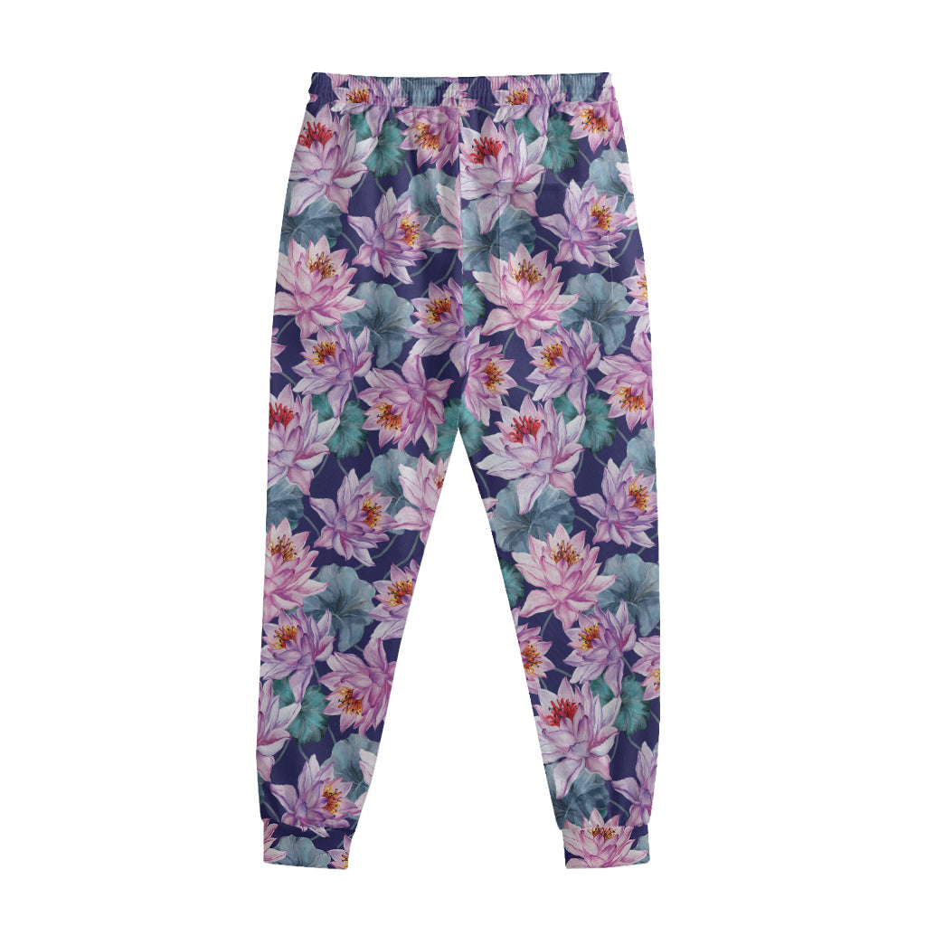 Vintage Lotus Flower Print Sweatpants