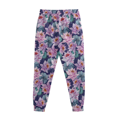 Vintage Lotus Flower Print Sweatpants