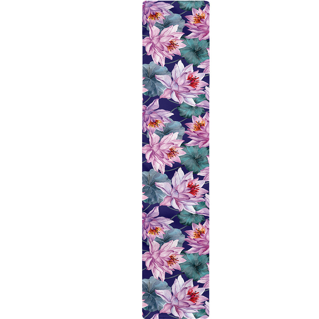Vintage Lotus Flower Print Table Runner