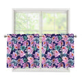 Vintage Lotus Flower Print Tier Curtains