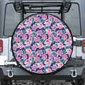 Vintage Lotus Flower Print Tire Cover