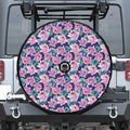 Vintage Lotus Flower Print Tire Cover With Camera Hole