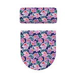 Vintage Lotus Flower Print Toilet Lid And Tank Cover Set