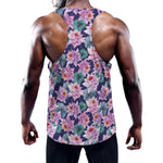 Vintage Lotus Flower Print Training Tank Top