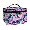 Vintage Lotus Flower Print Travel Makeup Bag