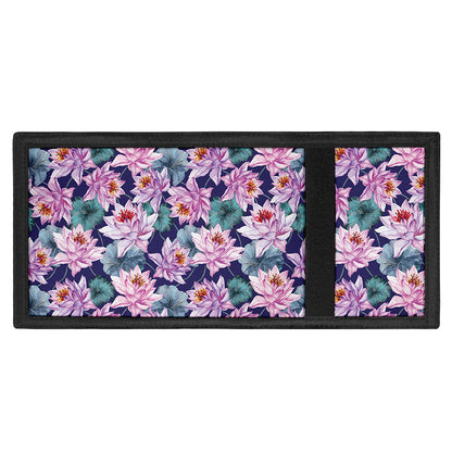 Vintage Lotus Flower Print Trifold Wallet