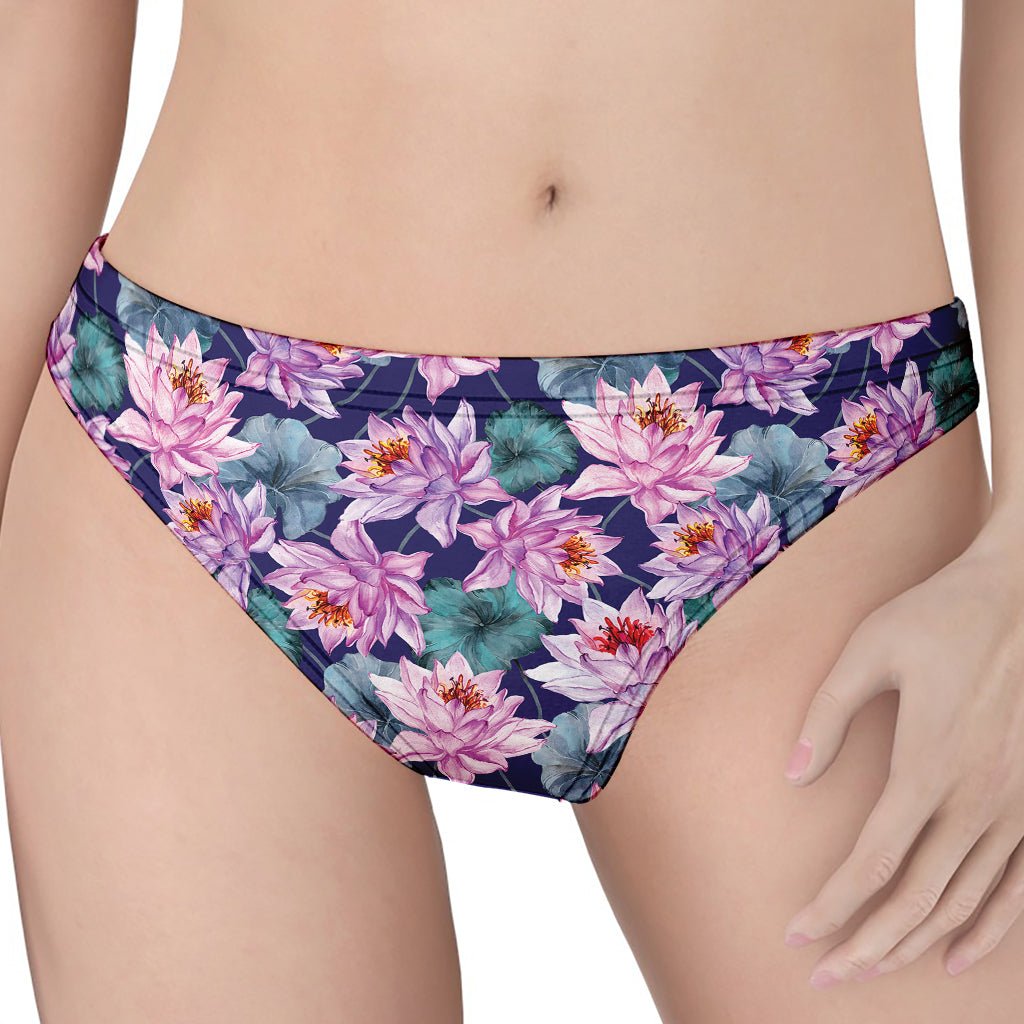 Vintage Lotus Flower Print Women's Thong