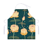 Vintage Lotus Pattern Print Adjustable Apron