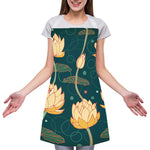 Vintage Lotus Pattern Print Adjustable Apron