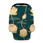 Vintage Lotus Pattern Print Baby Seat Cover