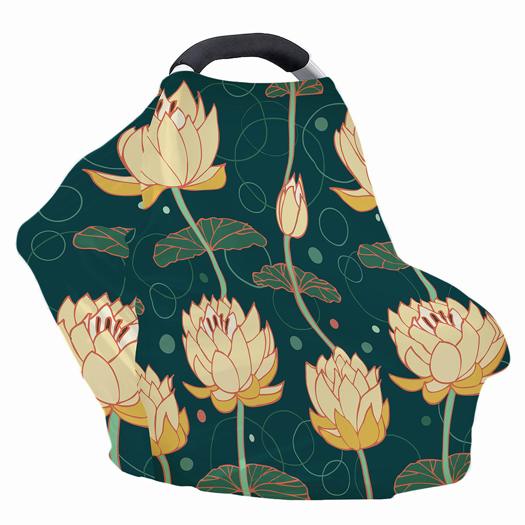 Vintage Lotus Pattern Print Baby Seat Cover