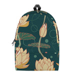 Vintage Lotus Pattern Print Backpack