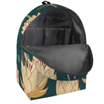 Vintage Lotus Pattern Print Backpack