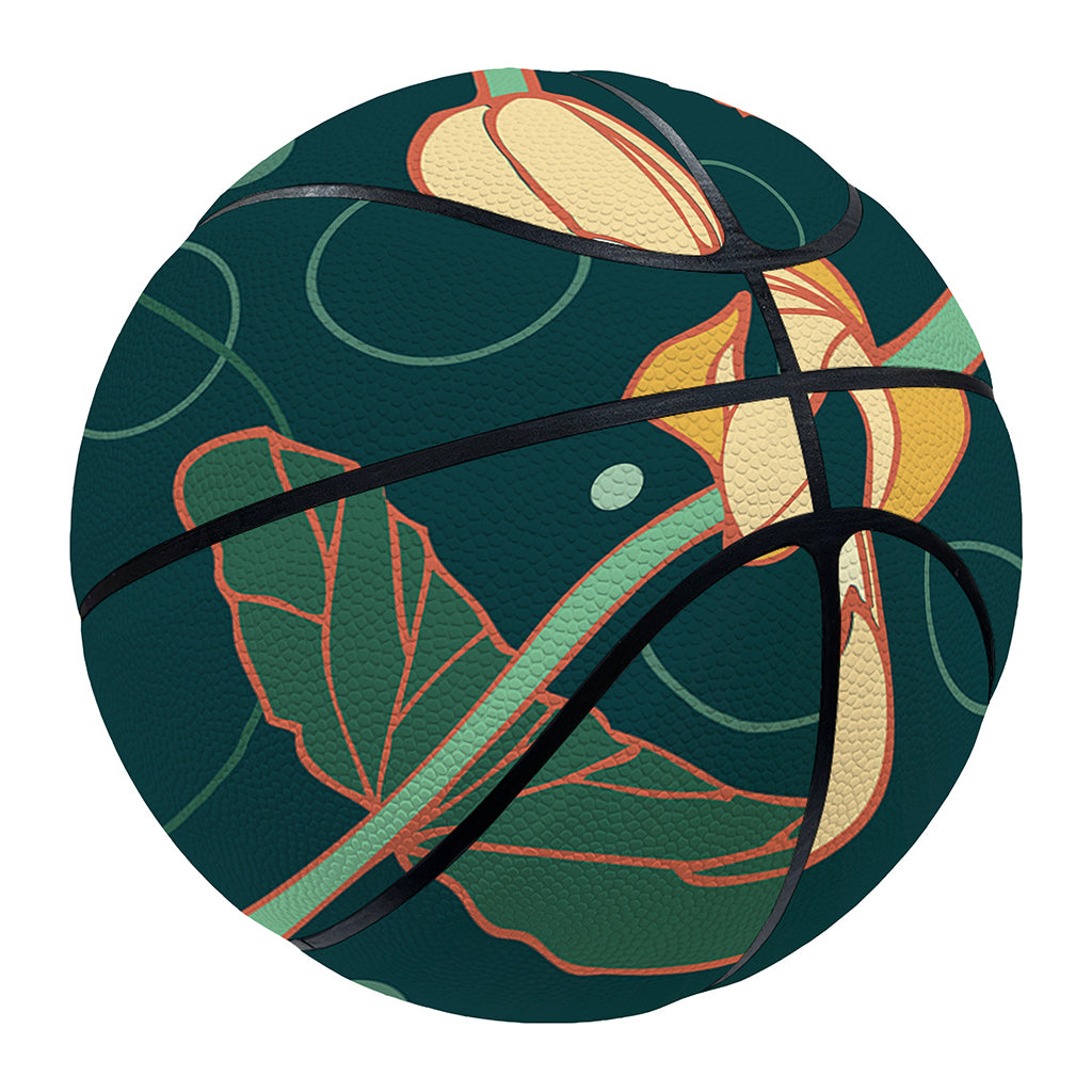 Vintage Lotus Pattern Print Basketball